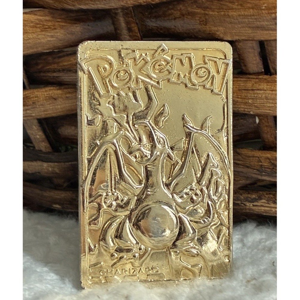 1999 Pokemon Vintage Burger King Promo Charizard #06 23K Gold Plated Metal Card